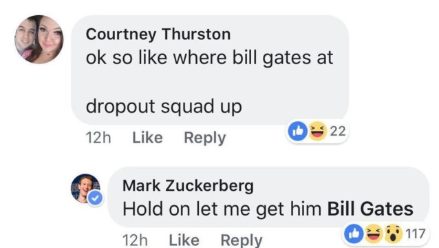 Марк Цукерберг подписался на паблик с мемами про Гарвард и оставил пару комментариев